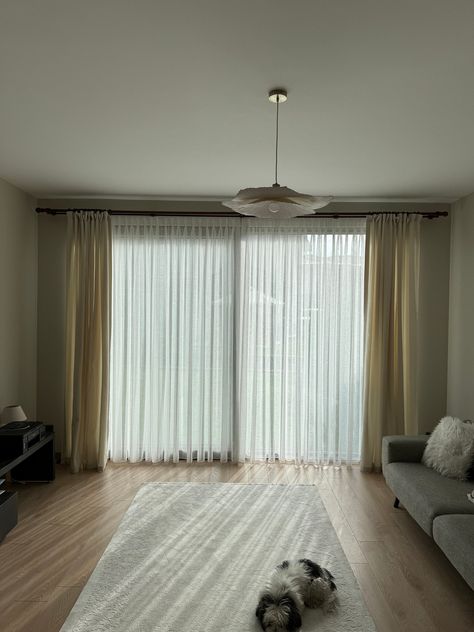 Linen Look Sheer Curtain – Heavy Look for Living Rooms 